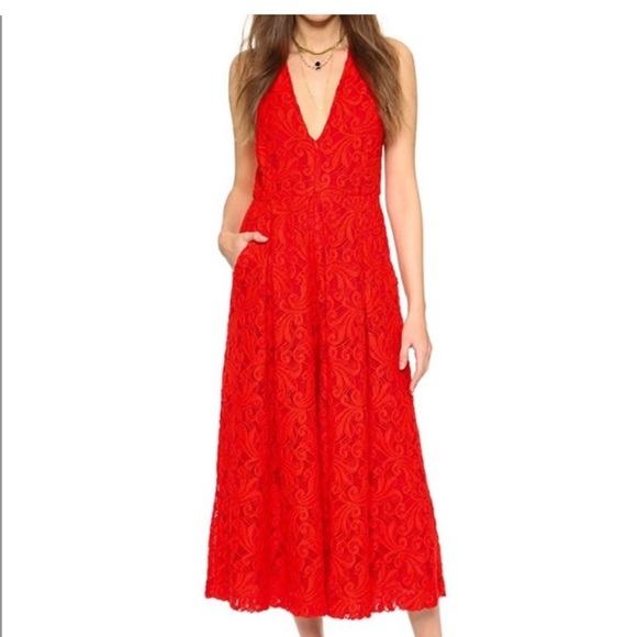 RACHEL COMEY Lace Red Rhoads Jumpsuit 2 - Picture 1 of 6